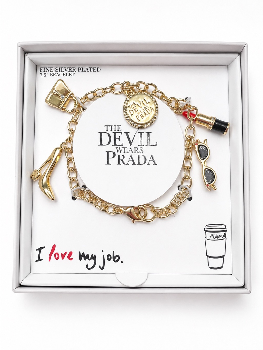 The Devil Wears Prada Charm Bracelet Fashionista Fine Silver Plated